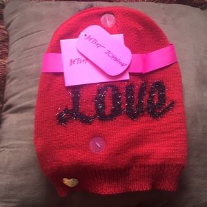 Betsey Johnson Hat & Mitten Set